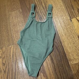 NWOT Aerie Olive Green Y2K Sexy One Piece Cheekiest Swimsuit Women Size XS